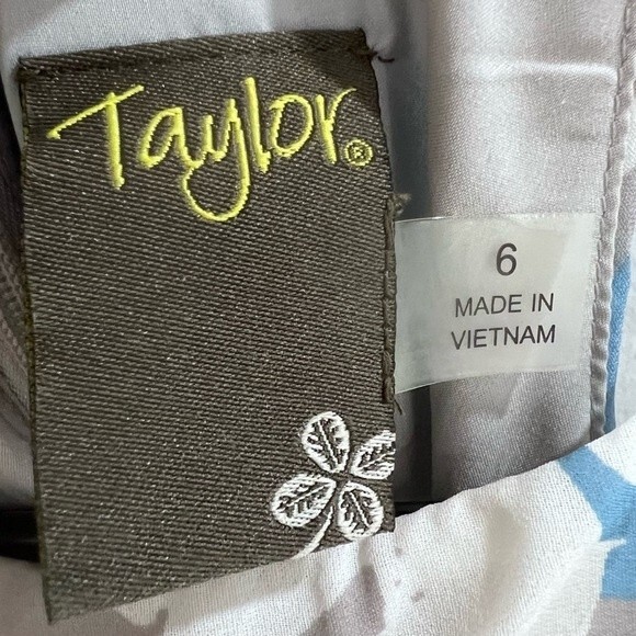 Taylor beautiful gray blue and black chiffon halter dress size 6 - Picture 7 of 8